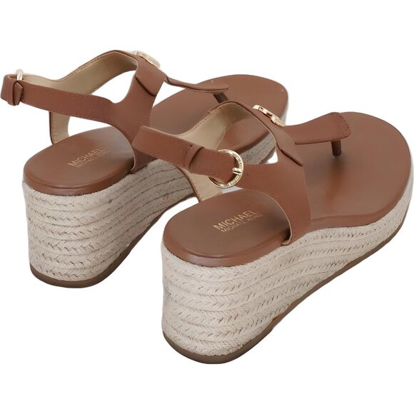 Michael Kors Laney Thong Wedge Sandals Luggage Brown Women's US 7 - Picture 3 of 6